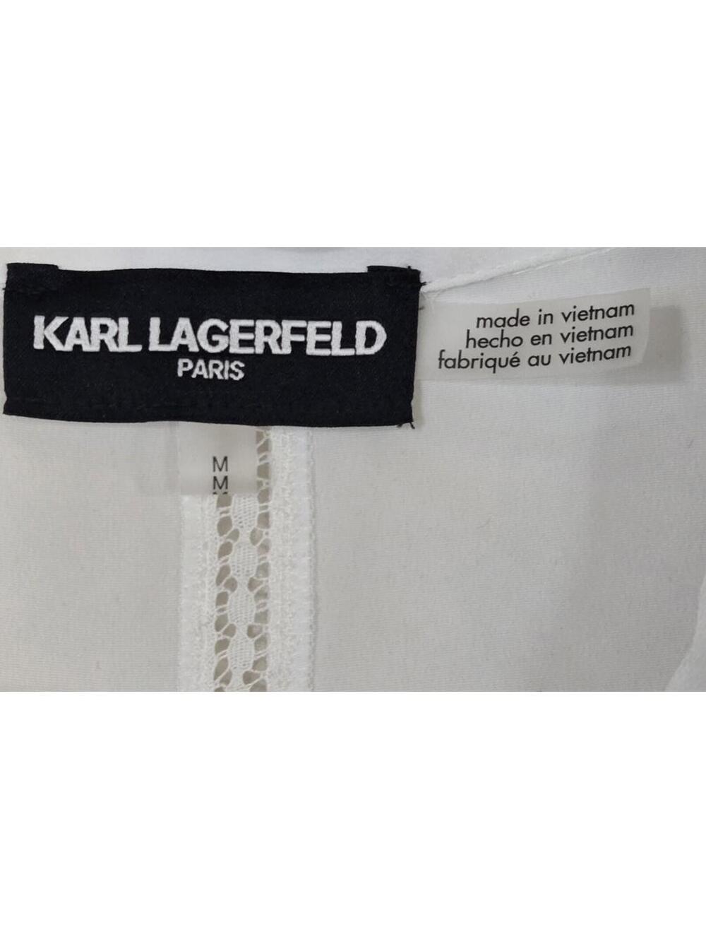 Karl Lagerfeld Sleeveless Button Up Blouse White Medium NWT Top New Wirh Tags - Picture 3 of 7